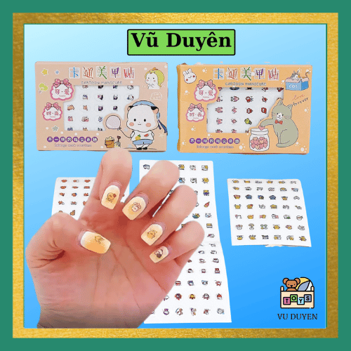 Set 2 Hộp Sticker dán móng tay cho bé ( Hộp 5 Tờ)