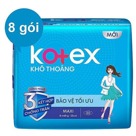 [HCM]Combo 8 gói Băng vệ sinh Kotex Maxi