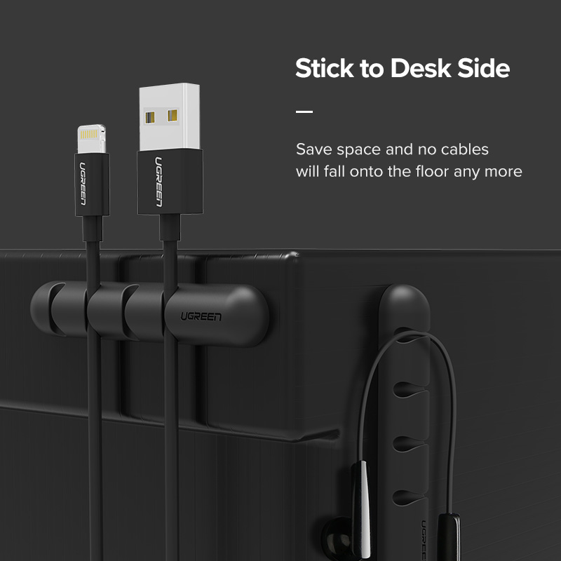 UGREEN 7 Clips Cable Organizer Silicone USB Cable Winder Flexible Cable Management Clips Cable Holder for Mouse Headphone Earphone