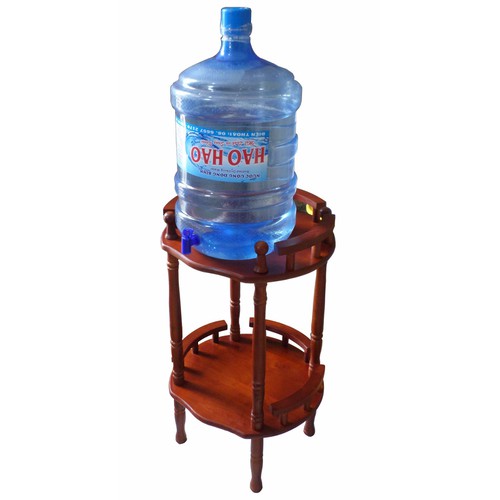 [HCM]KỆ ĐỂ BÌNH NƯỚC 2 TẦNG BẰNG GỖ (NÂU)