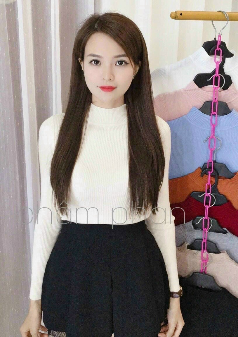 [DEAL HOT] Áo Thun Lụa Tay Dài Cổ Lọ Siêu Xinh TTVV0284