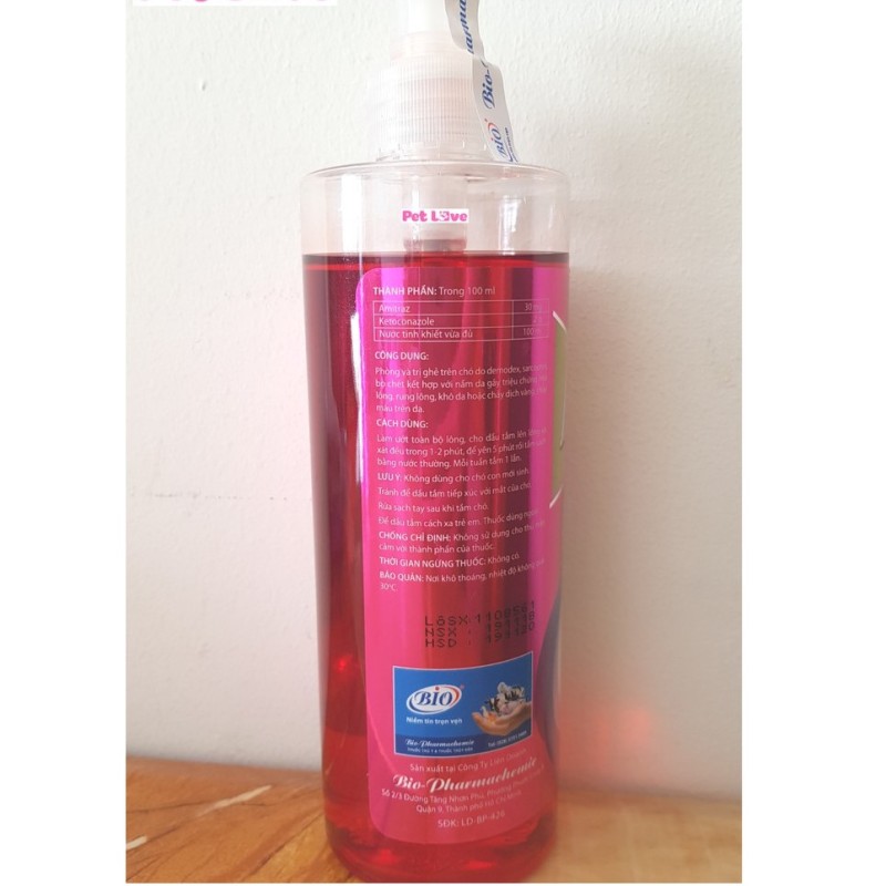 BIO-DERMA 450ML. Sữa tắm cao cấp chó, mèo nhiễm ghẻ, nấm da