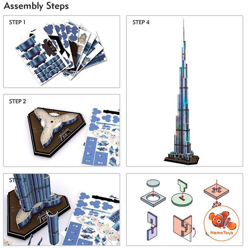 Mô hình giấy 3D CubicFun - Tháp Khalifa (Dubai) - MC133h
