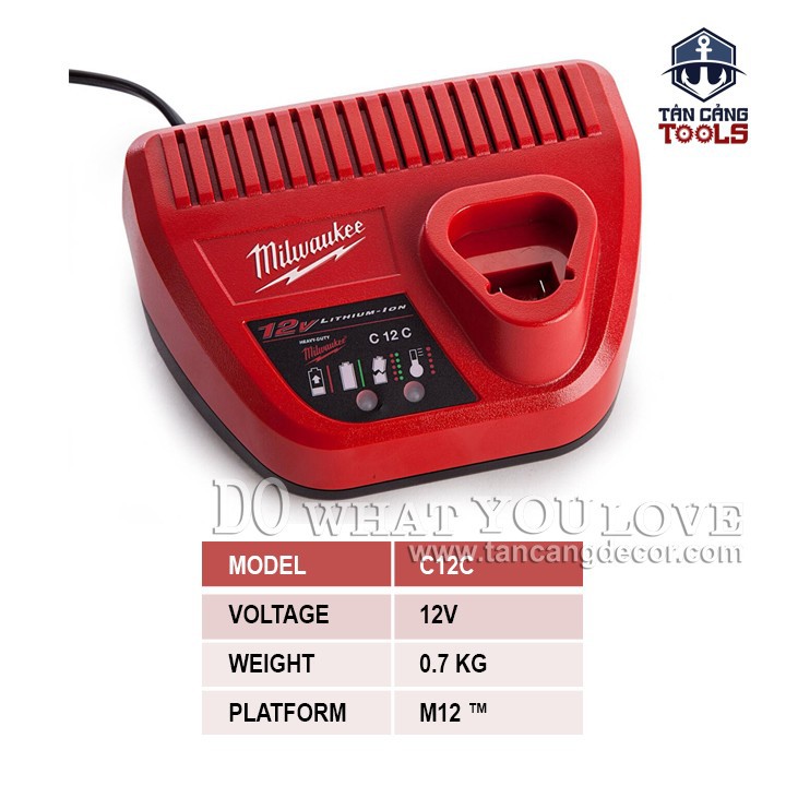 Sạc Pin 12V Milwaukee M12 C12C