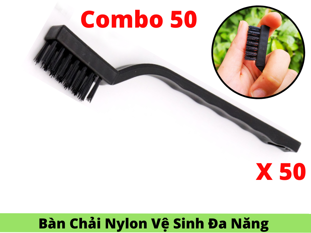 Combo 50 bàn chải nylon đa năng vệ sinh lốc máy chà rửa lốc máy 18cm
