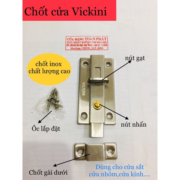Chốt bấm cửa | chốt cửa ivan | vickini a03 8f
