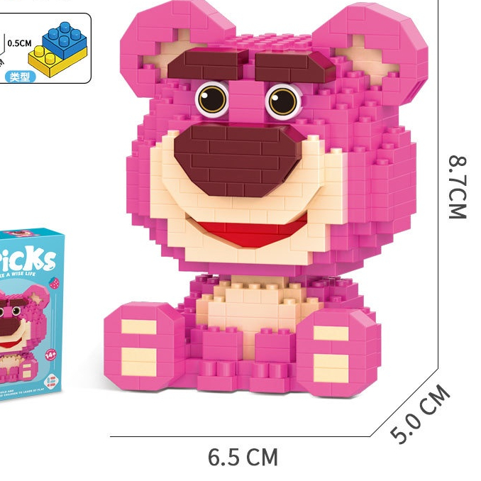 Mô hình lắp ráp gấu dâu hồng lotso cute Teemo LG 41