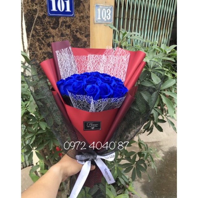 Hoa sáp bó 30 bông siêu chanh sả