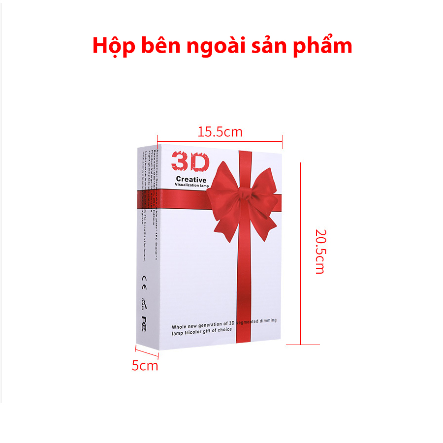 Đèn ngủ led 3d, đèn trang trí phòng ngủ ba chế độ