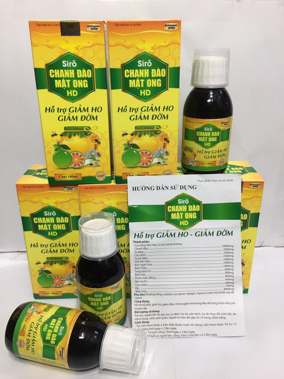 Siro ho cho bé Chanh Đào Mật Ong giảm ho, giảm đờm cho bé từ 1 tuổi - Chai 100ml