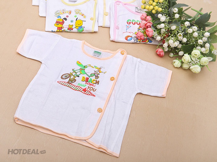 Combo 10 Áo Cho Bé Từ 0 Đến 6 Tháng Tay Dài Màu Trắng  Ảnh Thật Shop Chụp Có Size Bé 2 Ký Đến 6 Ký