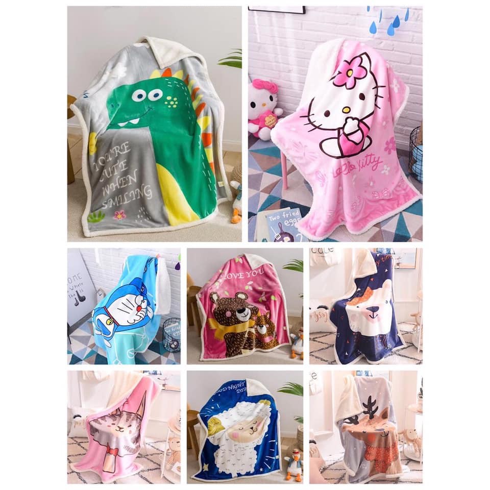 Chăn đắp lông cừu siêu mềm cho bé 1mx1m4