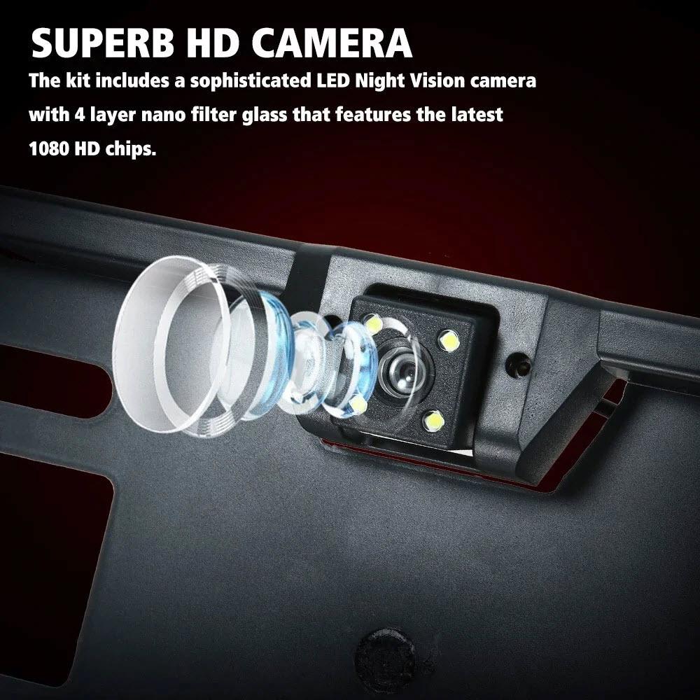 Camera lùi chống nước 4 đèn LED ( Màu đen)