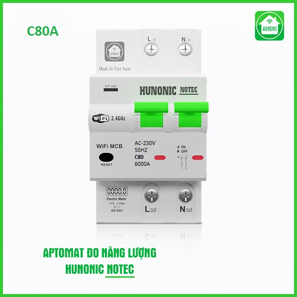 Aptomat Đo Năng Lượng Hunonic Notec