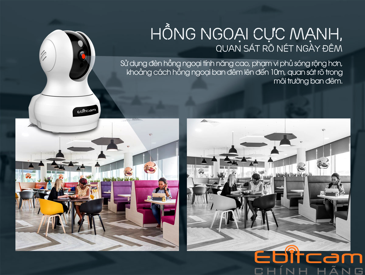 CAMERA IP EBITCAM E3 2.0MP (FULL HD 1080P) + Tùy chọn thẻ nhớ
