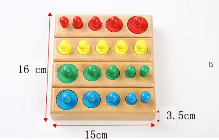 (Đồ Chơi Gỗ Kèm Ảnh Thật) Set 4 bộ núm trụ Montessori