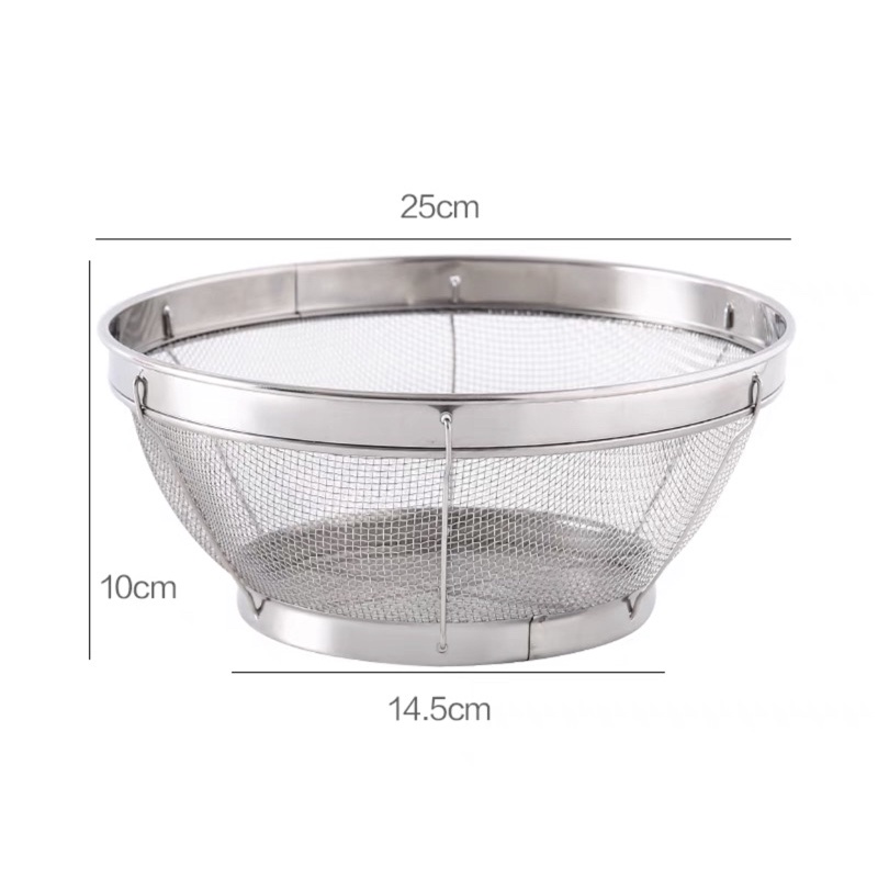 Rổ lưới đai vo gạo inox ko gỉ, rổ inox cao cấp