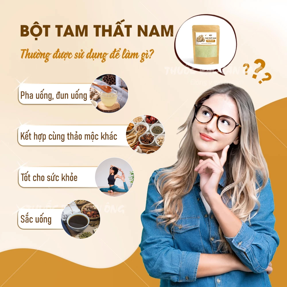 Nam Tam Thi Powder 100g, Pure, Fragrant, Smooth, Good for Health When Mixed and Drunk - Lan Ong