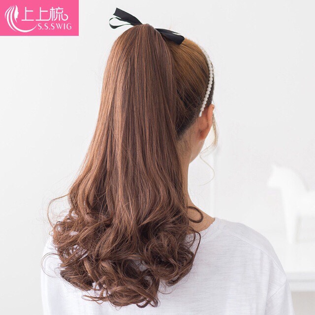 Tóc giả nữ ❤️Tóc buộc giả xoăn đuôi
