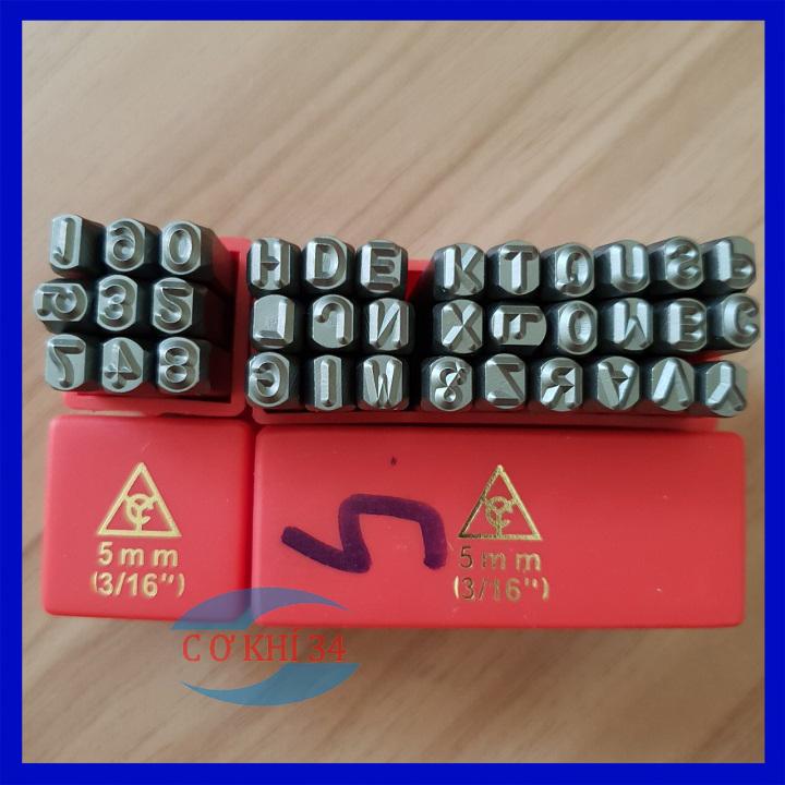 Bộ đục chữ và số 5mm loại tốt - xuôi