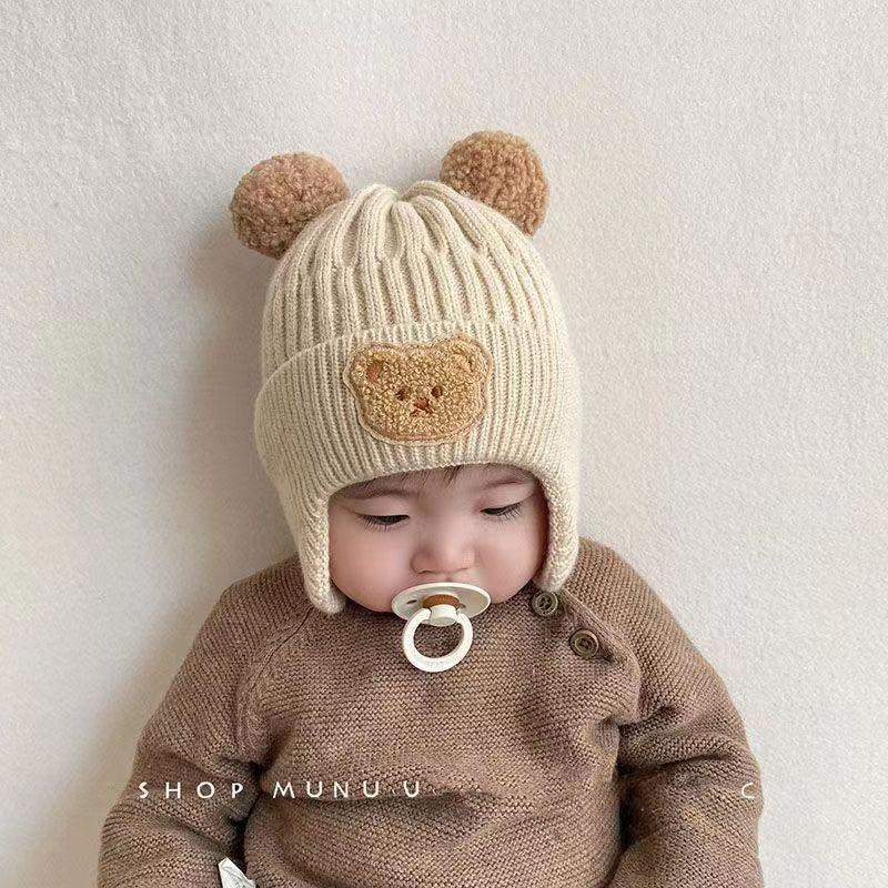 Mũ Len Hình Gấu Đáng Yêu Cho Bé