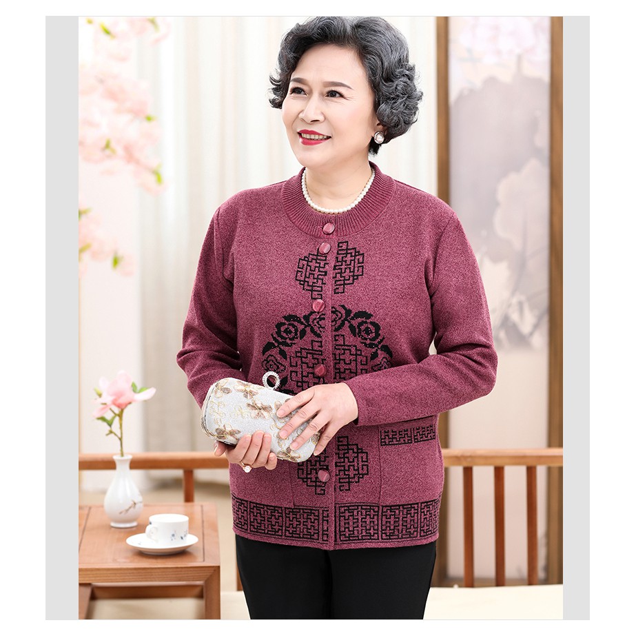Áo len cho người già, len vuong