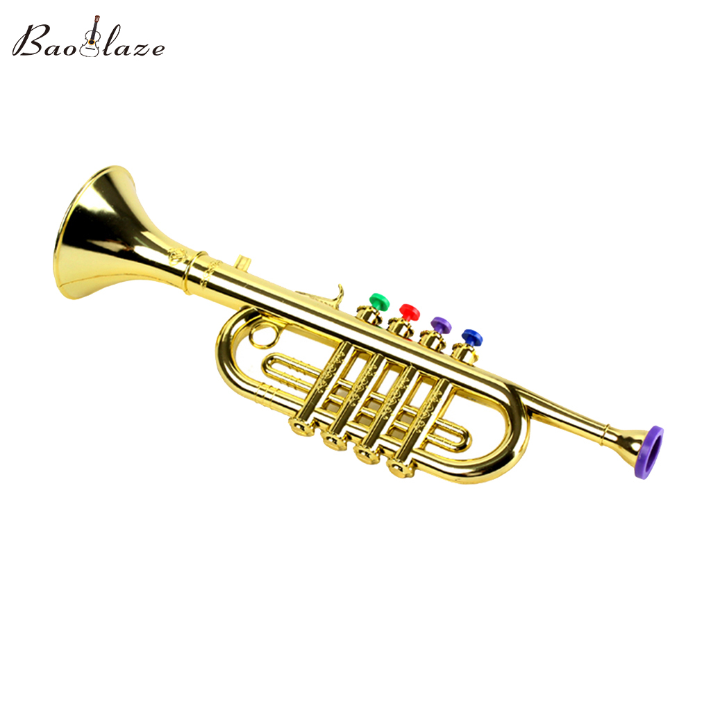 Baoblaze Kids Trumpet w/ 3 Colored Keys for Early Developmental Music Education Toy