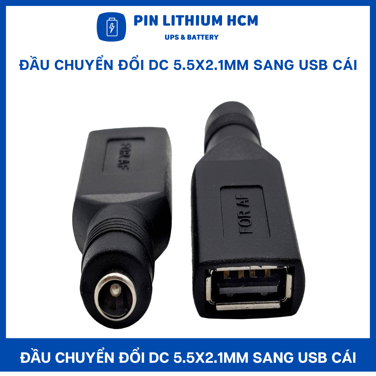 Đầu chuyển đổi DC 5.5x2.1mm sang USB cái
