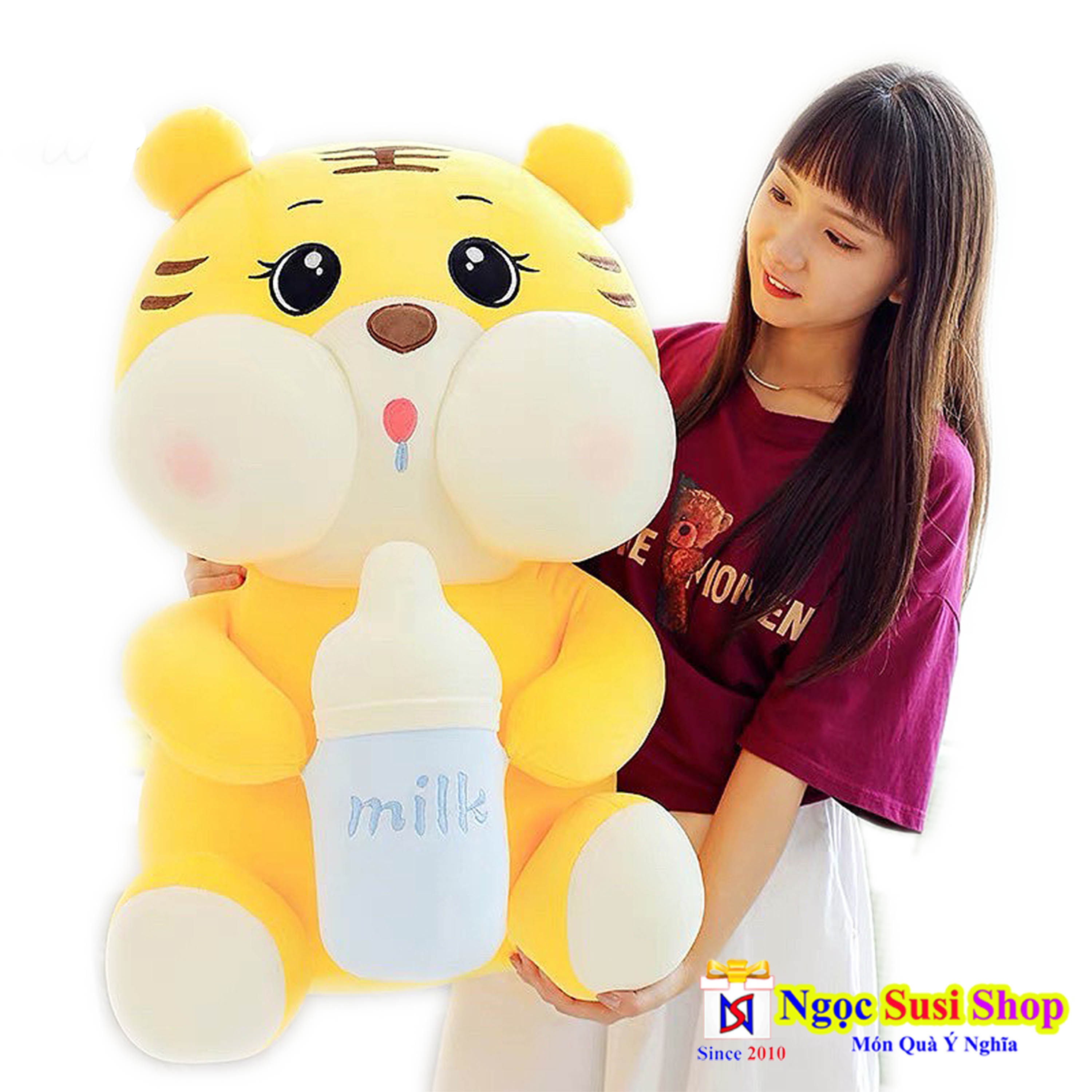 THÚ BÔNG HỔ ÔM BÌNH SỮA KHỔNG LỒ [ CAO CẤP]