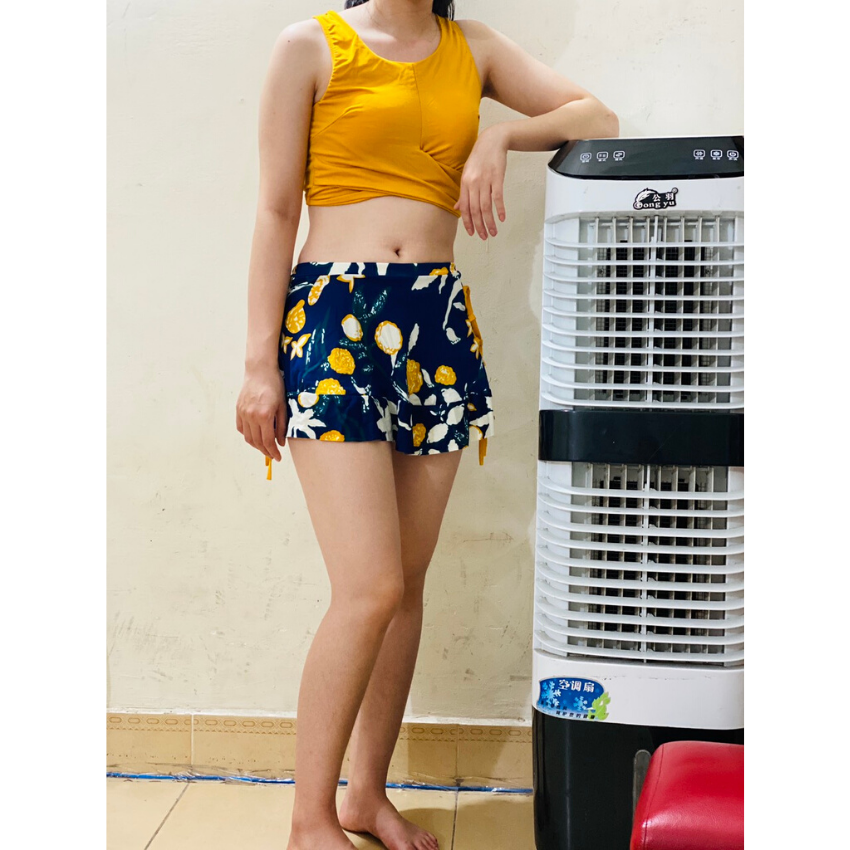 Bộ đồ bơi nữ 3in1 (áo có đệm ngực,có quần bơi, có váy bơi) - Q2077