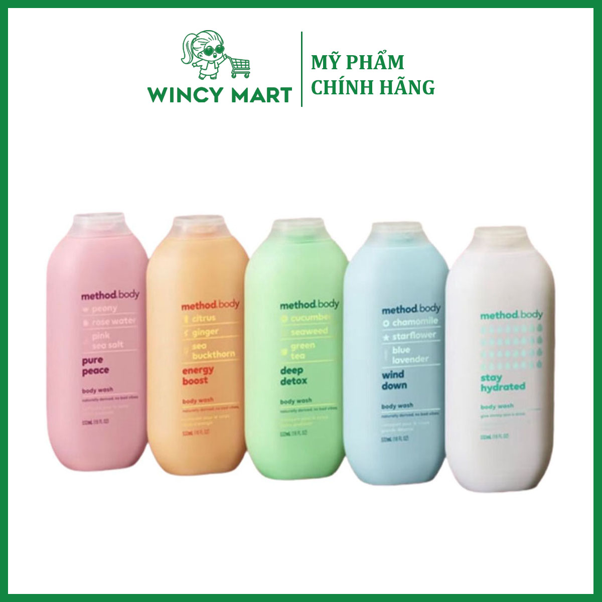 Sữa tắm Method Body Úc 532ml, Hàng Chuẩn Úc - Wincy Mart