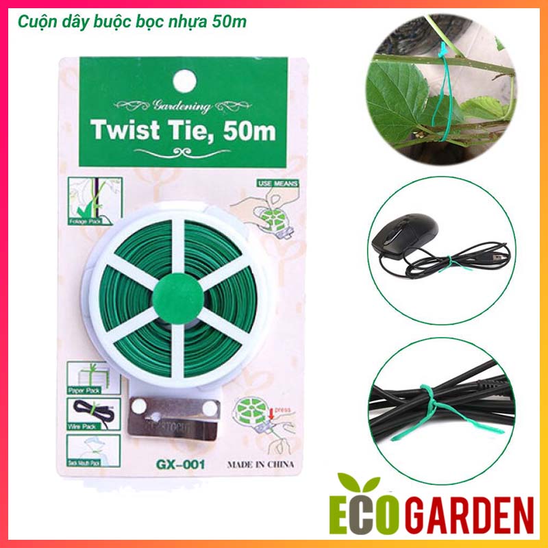 Dây Kẽm Bọc Nhựa Buộc Đồ Đa Năng Twist Tie Tiện Lợi  - 50m (ECO.464)