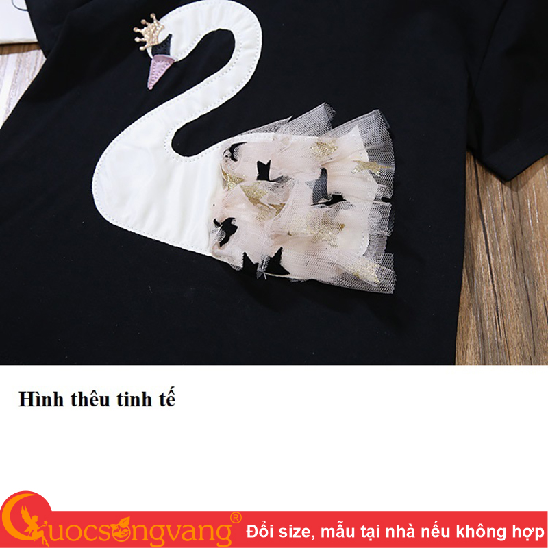 Bộ đồ bé gái hình thiên nga set áo và chân váy bé gái GLV043 Cuocsongvang