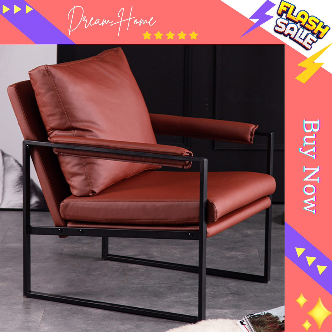 Ghế Sofa Da Pu phong cách hiện đại, Sofa đơn Dream_Home