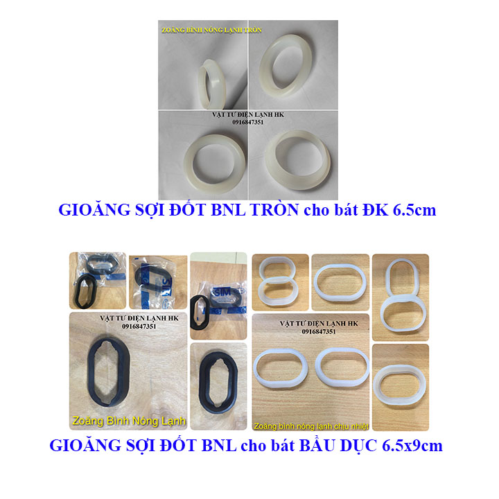 Gioăng sợi đốt Ron bình nóng lạnh - bầu dục 90x65 mm - zoang bình nước nóng BNL