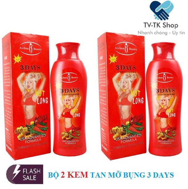 Combo 2 Hộp Kem tan mỡ bụng 3 Days 200ml - Nhập khẩu Thái Lan