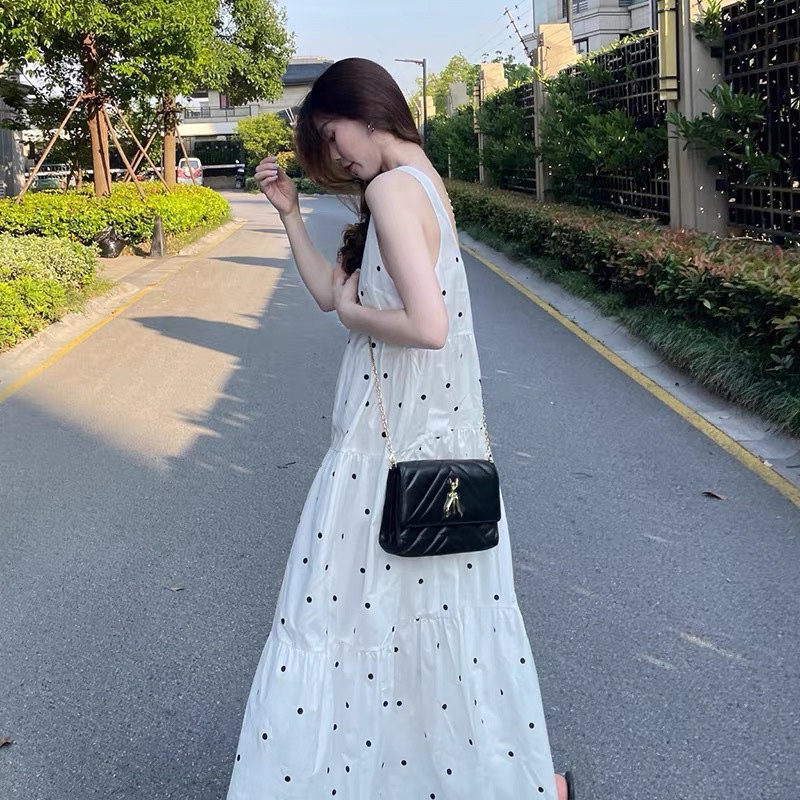 Váy Maxi Thô Chấm Bi Dáng Suông Siêu Xinh Có Ảnh Thật