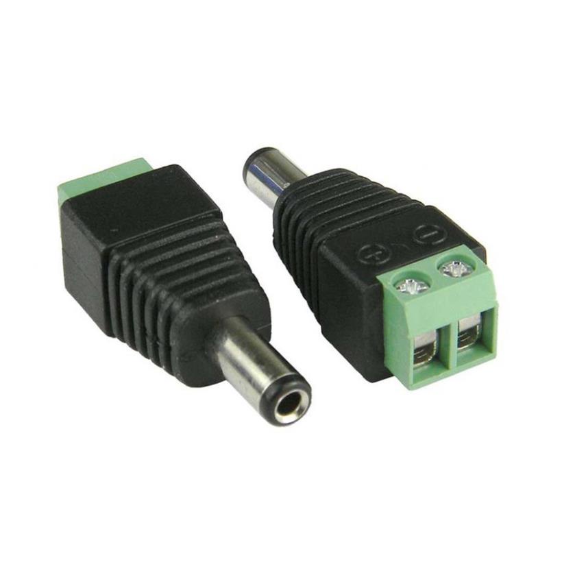 Jack nối nguồn dc 5.5x2.1mm đực / cái - cổng domino 2p - hàng loại tốt