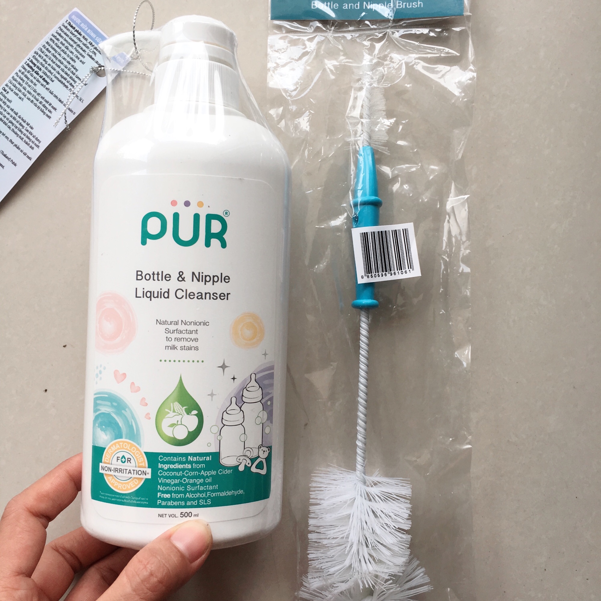 [HCM]Nước rữa bình sữa Pur 500ml