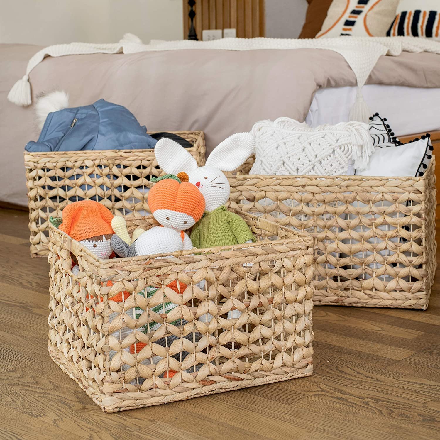 [Lubi Home] - Sọt đựng đồ đan hoa thị sang trọng