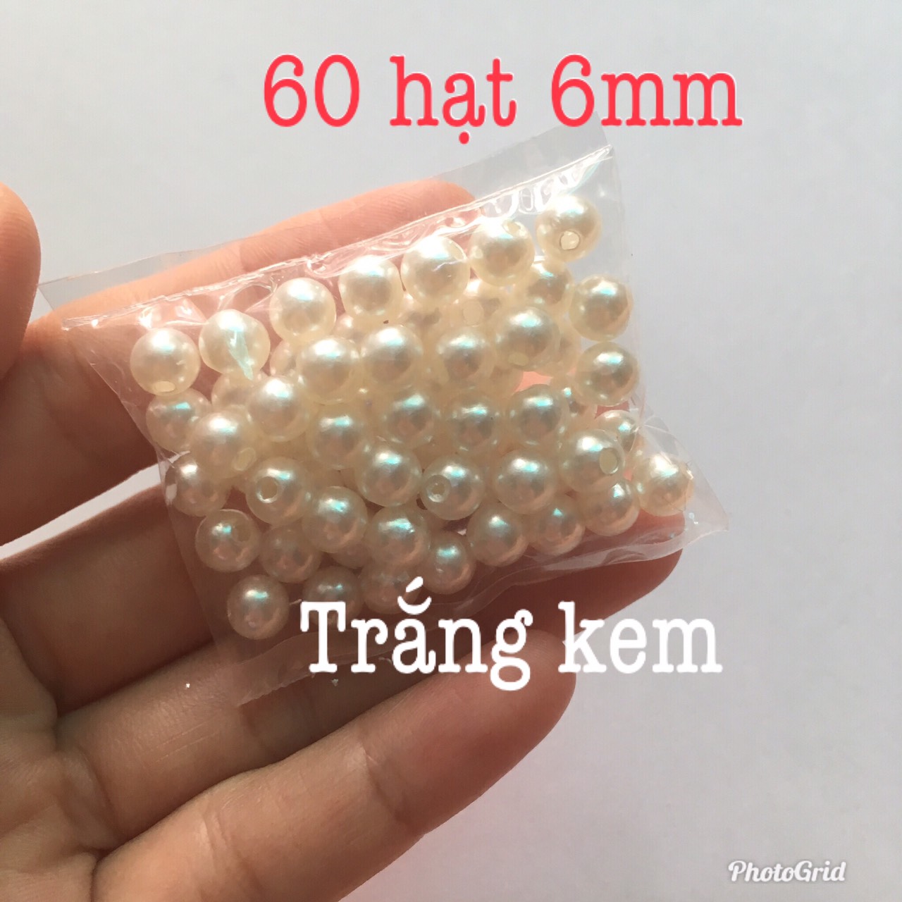 🌿Cườm nhựa ngọc trai loại tốt size 3-14mm có lỗ đính áo dài làm vòng tay