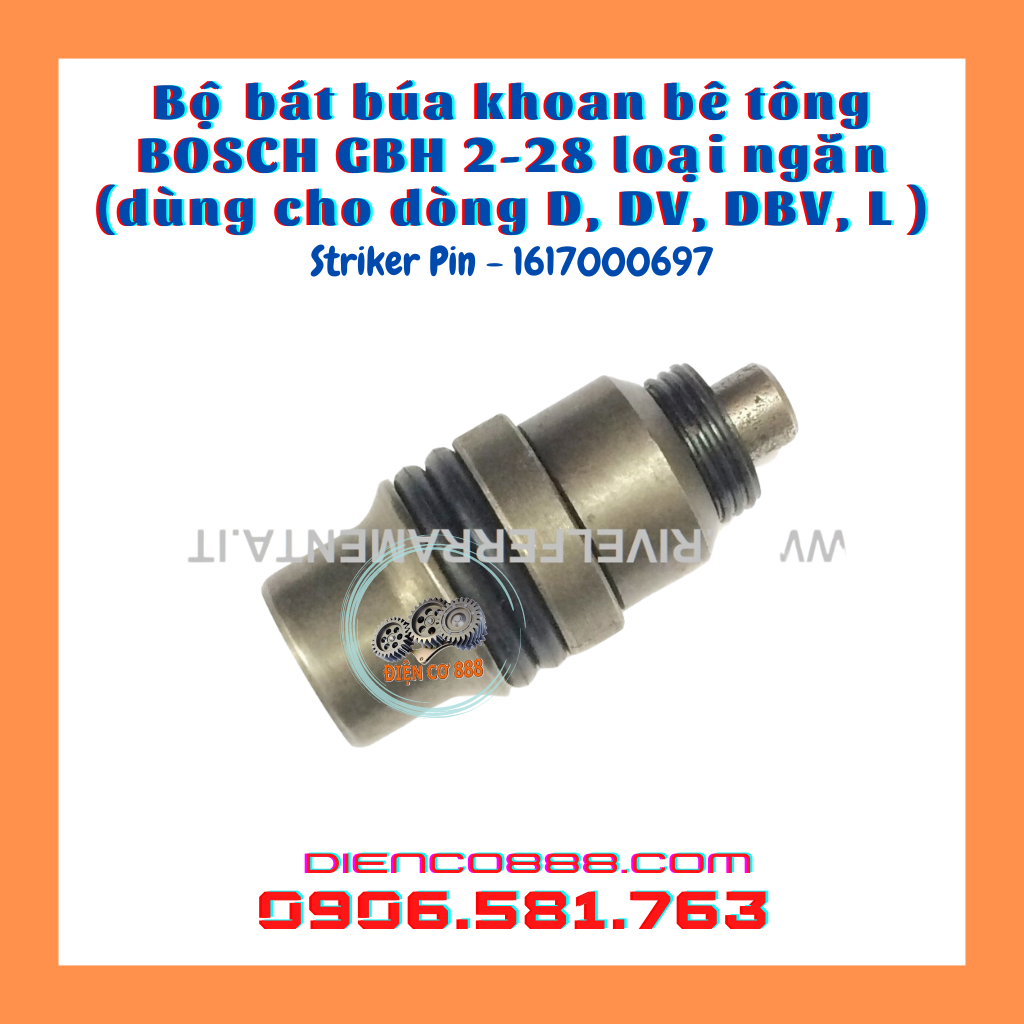 Bộ bát búa khoan BOSCH 2-28 - Có loại dài và loại ngắn (Striker Pin, 1617000697 & 16170006A7)