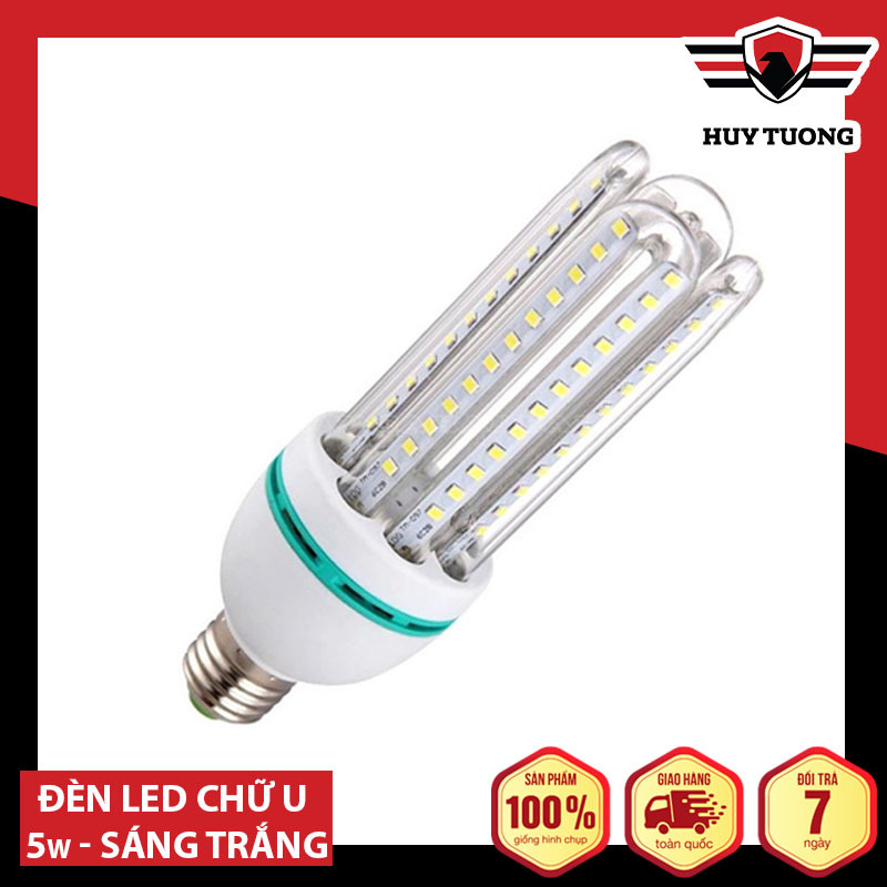 Bóng đèn Led chữ U Cao Cấp Ánh sáng Trắng và Vàng, Sử Dụng Công nghệ Diode Phát Quang, Tiết Kiệm Điện - Huy Tưởng