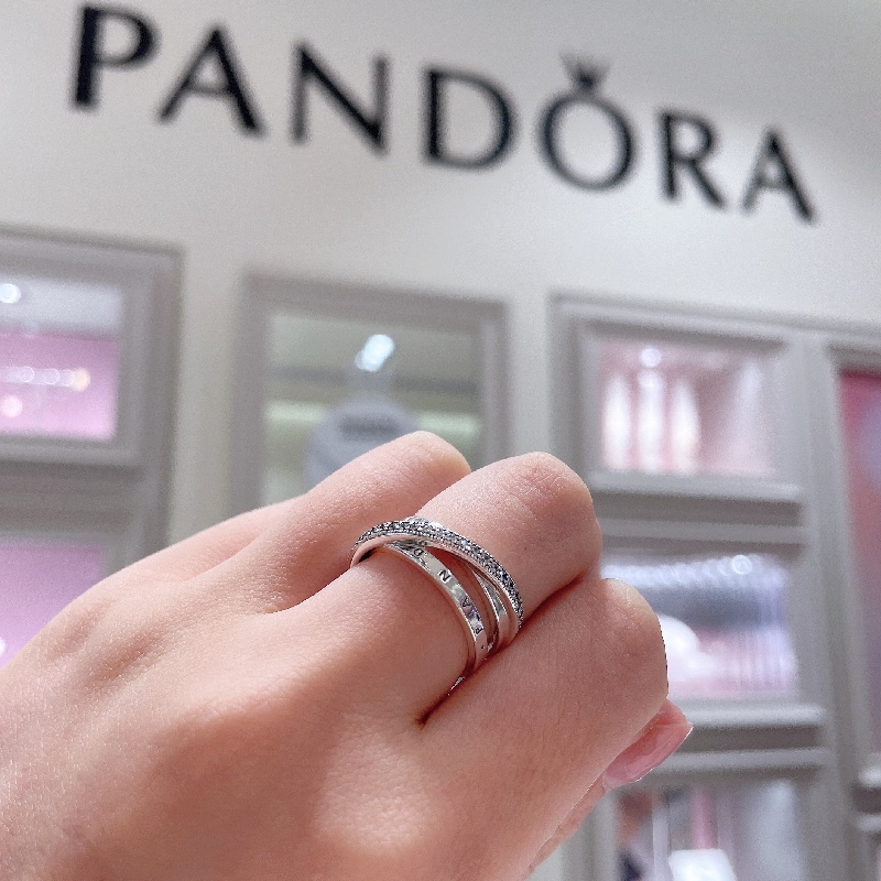 Nhẫn Pandora Crossover Pavé Triple Band Ring 8055SV