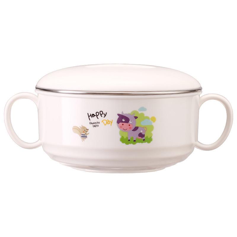 Bát ăn dặm có nắp đậy cho bé inox 304