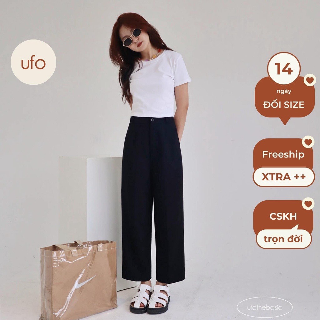 [Nhập LAZLOOK99 GIẢM 100K/500K] Quần ống rộng dáng suông lửng – Basic Trousers – ufo.thebasic