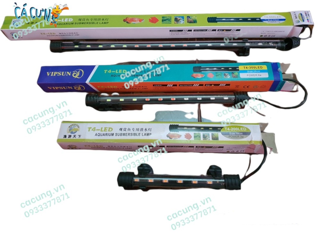 Đèn Led Hồ Cá 3 Màu Đỏ/Trắng/Vàng T4-200Led (16cm)