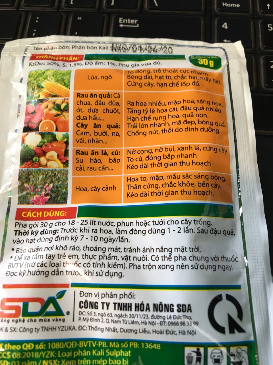 02 gói phân bón cao cấp SIÊU KALI gói 30gr