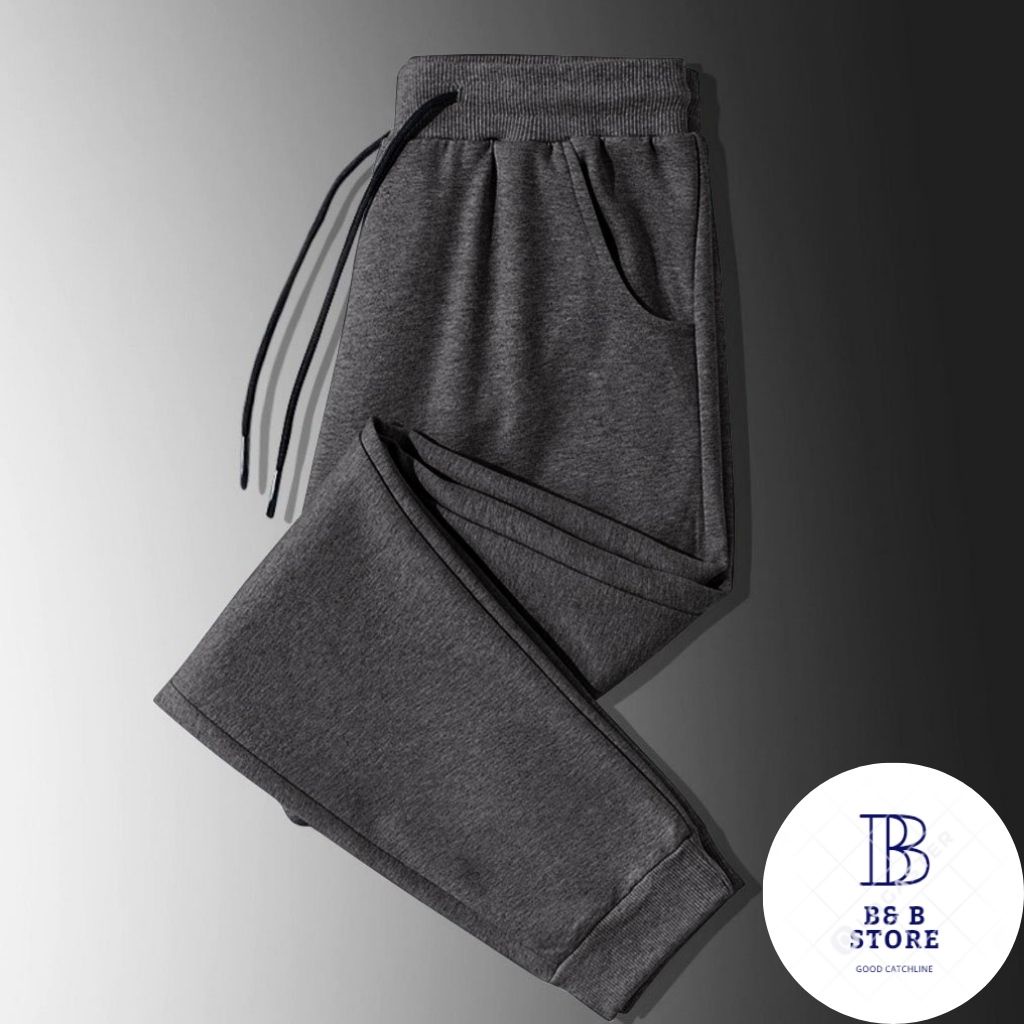 Quần Jogger nam nữ BB-Hoodie thể thao vải nỉ poly màu trơn