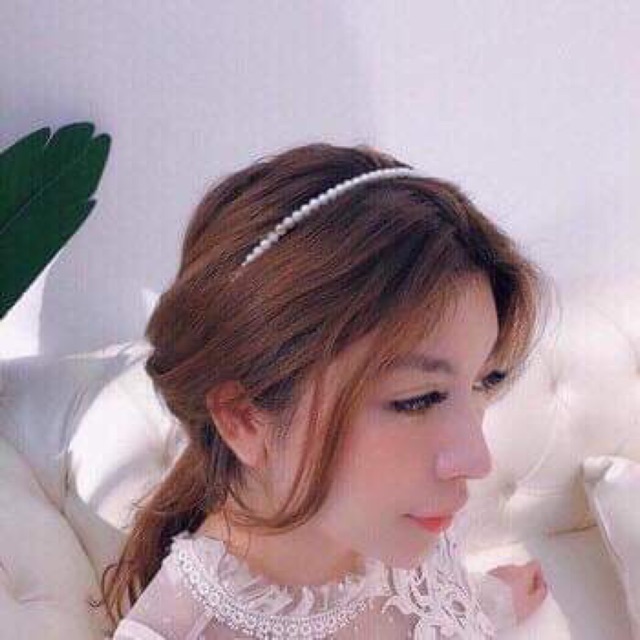 Cài tóc đính hạt chân châu trắng - mã 009
